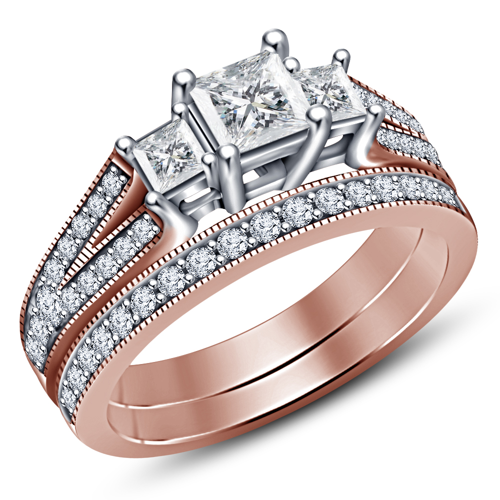 SVC-JEWELS 14k Rose Gold Plated Round Cut Black CZ Diamond 9-Stone Mens Wedding Band Anniversary Ring 925 Sterling Silver